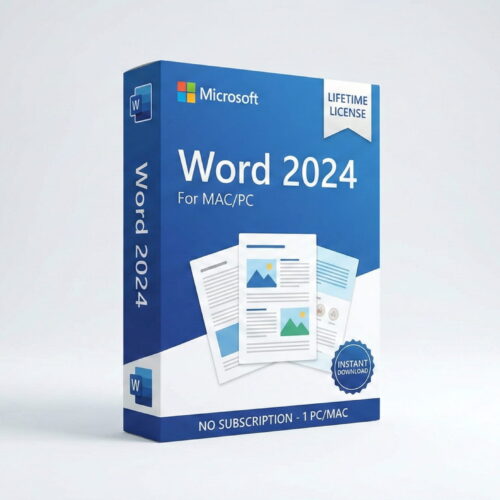 Microsoft Word 2024 for Mac and PC Lifetime License Key Box