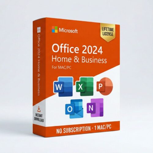 Microsoft Office 2024 Home & Business Mac PC Lifetime License Box